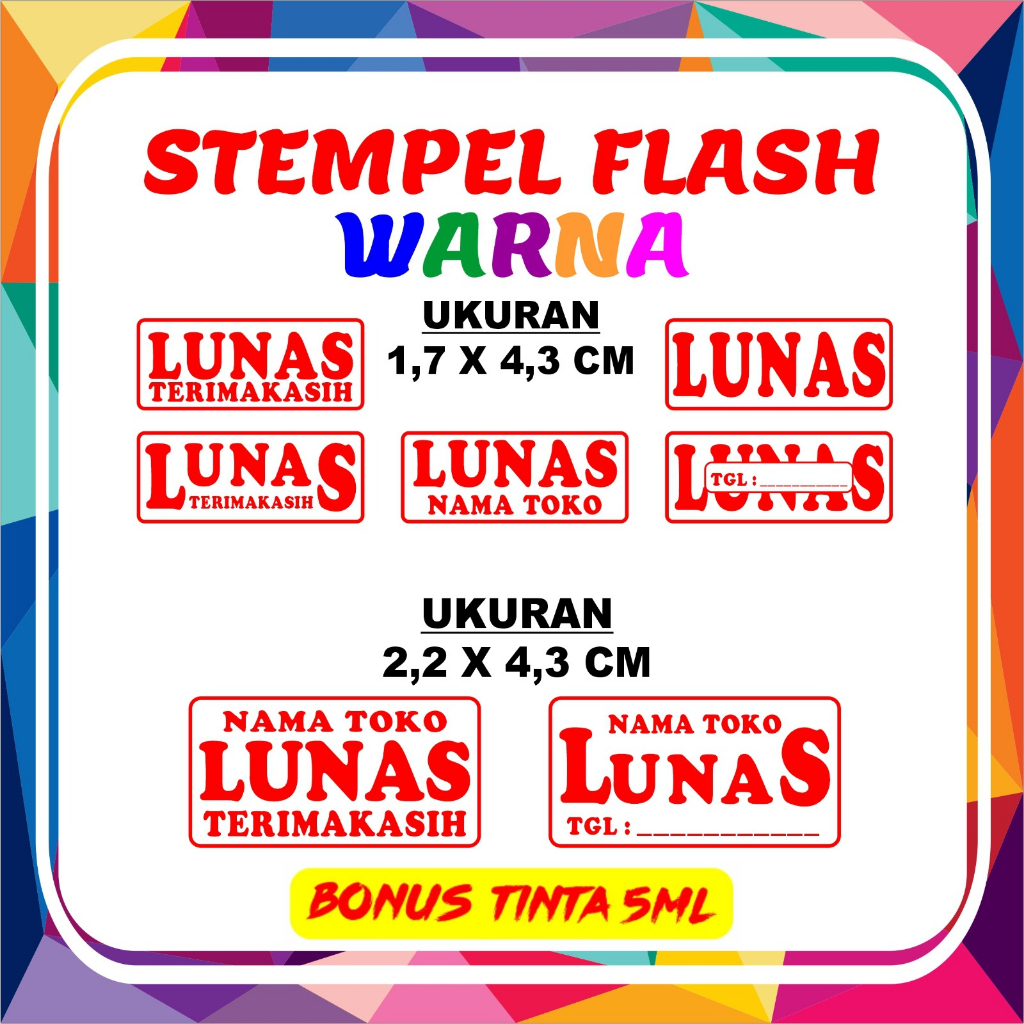 

STEMPEL LUNAS 1 WARNA PERSEGI