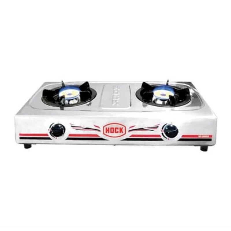 KOMPOR 2 TUNGKU HOCK ELEGANT GOLD HP 200 EG - KOMPOR HOCK 2 MATA STAINLESS - KOMPOR HOCK STAINLESS 2
