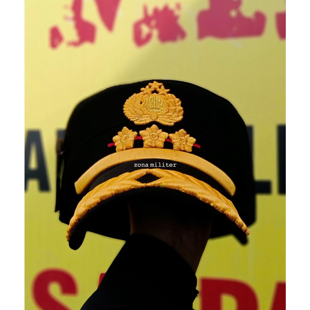 Topi Komando Pamen bordir Kombes Zona bahan staf bisa cod