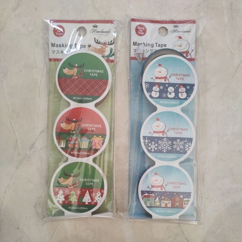 

Christmas masking tape selotip dekorasi art craft motif natal