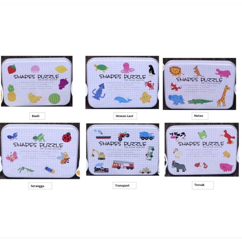 Mainan Edukasi Anak - Shapes Puzzle - 2 Pieces Puzzle - Puzzle Anak