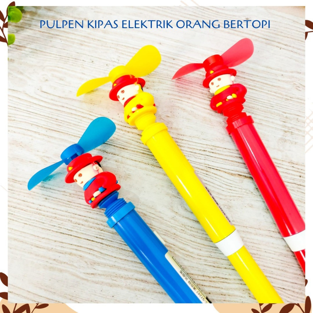 

PULPEN KIPAS ELEKTRIK ORANG BERTOPI PEN FREE BATERAI ALAT-ALAT SEKOLAH AESTHETIC COD LUCU IMUT KADO UNIK TERMURAH