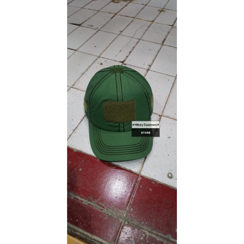 Topi hijau army - Topi hijau linmas - Topi velcro