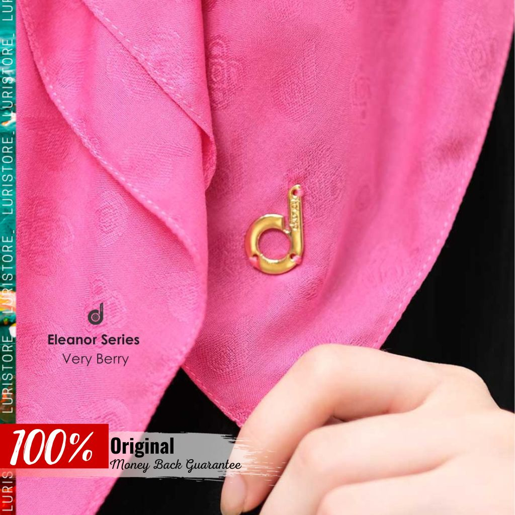 LURISTORE | DEENAY ELEANOR VERY BERRY ORIGINAL | Kerudung Segi Empat Polos Terbaru Warna Pink Pastel