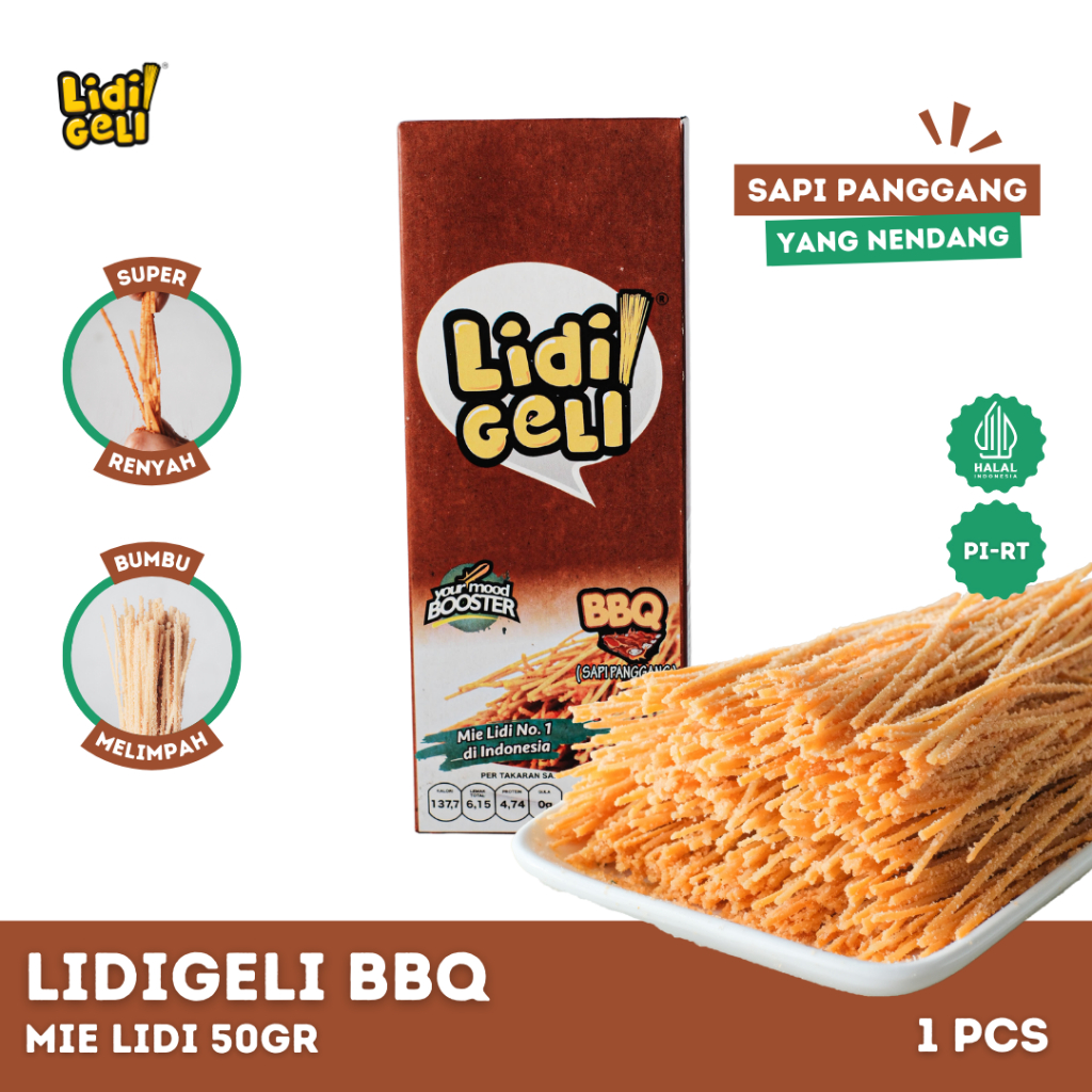 

Lidi Geli - Mie Lidi Rasa Barbeque 50gr