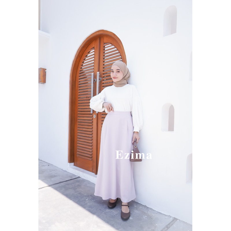 EZIMA - YEJI BASIC SKIRT A Line rok polos panjang rok korean style panjang rok wanita rok midi rok m