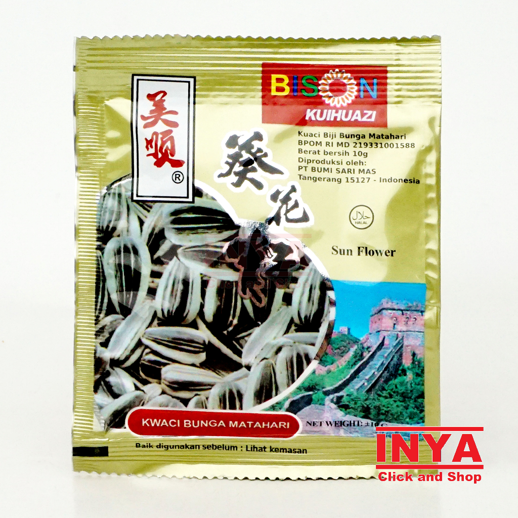 

Bison Kuihuazi 10gr Sachet - Kuaci Biji Bunga Matahari - Sun Flower Seed