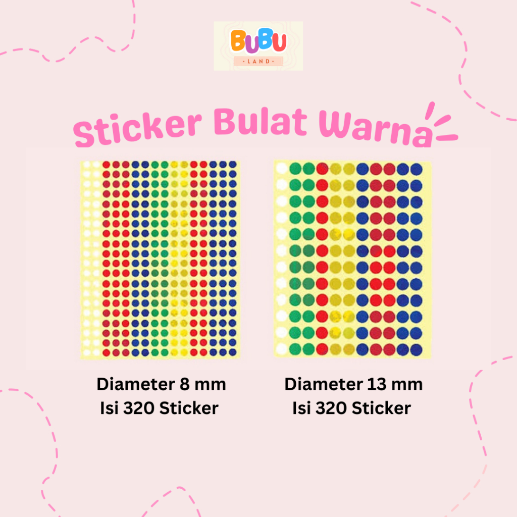 

Sticker Label Color Dot Bulat Warna warni