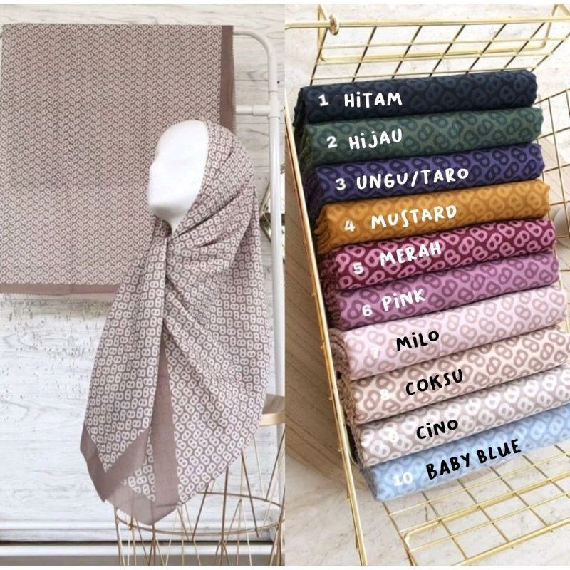 {BESTSELLER} Hijab Voal Motif BUTTON /Hijab segiempat motif terbaru/Hijab segiempat jumbo/Hijab segi