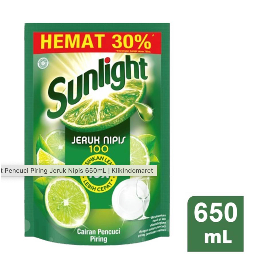 Sunlight 650ml/ Sabun Cuci Piring Sunlight/ Sabun Sunlight/ Sunlight Lime
