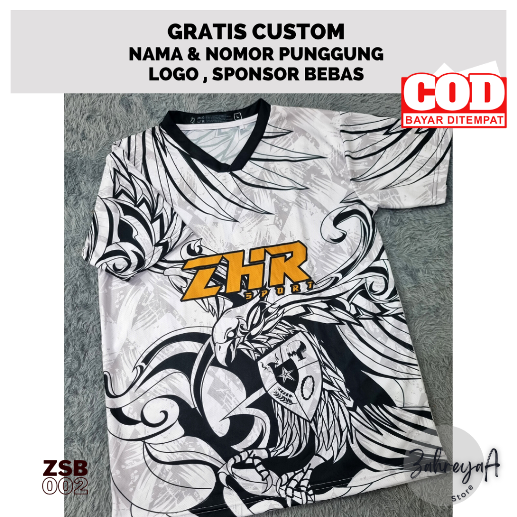 [COD] BAJU BOLA FUTSAL GARUDA PUTIH BAJU VOLY BASKET GRATIS TAMBAH NAMA NOMOR PUNGGUNG JERSEY PRINTI