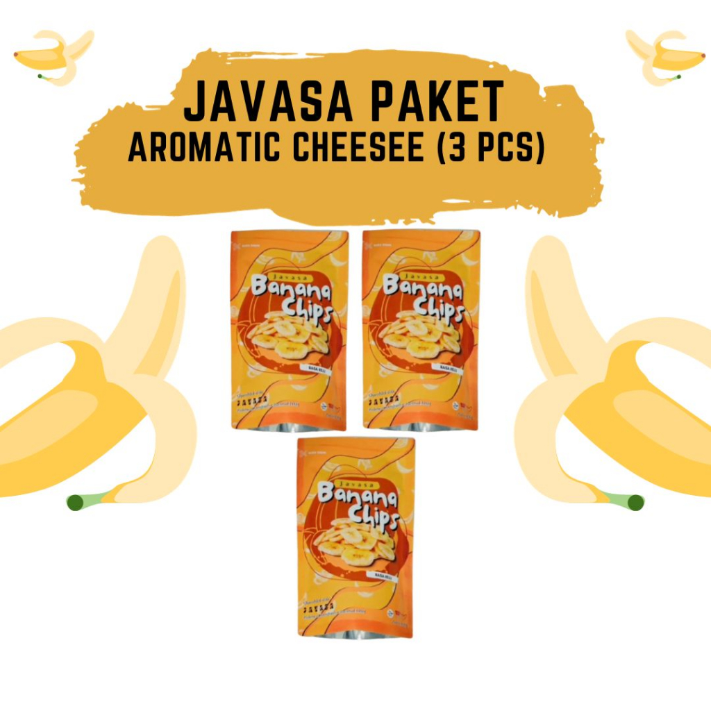 

Keripik Pisang Javasa Banana Chips Rasa Keju Aroma Paket 3 Pcs - Keripik Pisang Bumbu Tabur dan Renyah