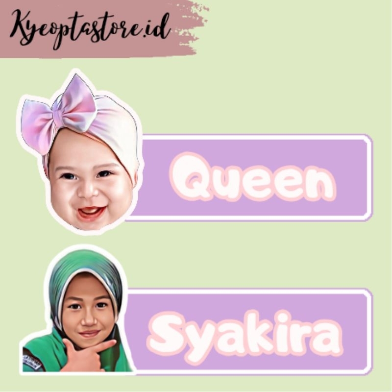 60PCS STIKER WAJAH NAMA||STIKER CUSTOM WAJAH MURAH||STIKER WAJAH COMIC