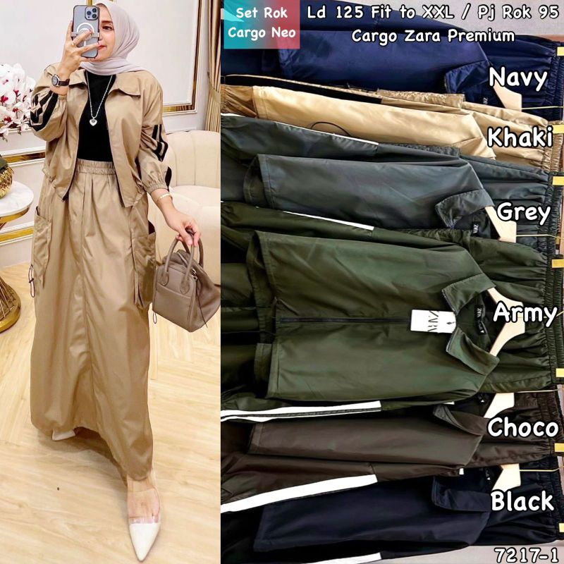Set rok cargo neo//One set rok//Setelan rok//One set jumbo//Setelan jumbo wanita//Setelan