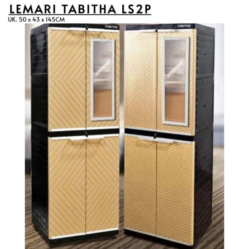 LEMARI TABITHA LS2P KACA + KUNCI