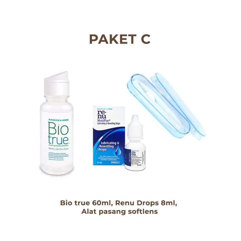 Naturalens Paket Pemula Alat pasang softlens, air pencuci, tetes mata