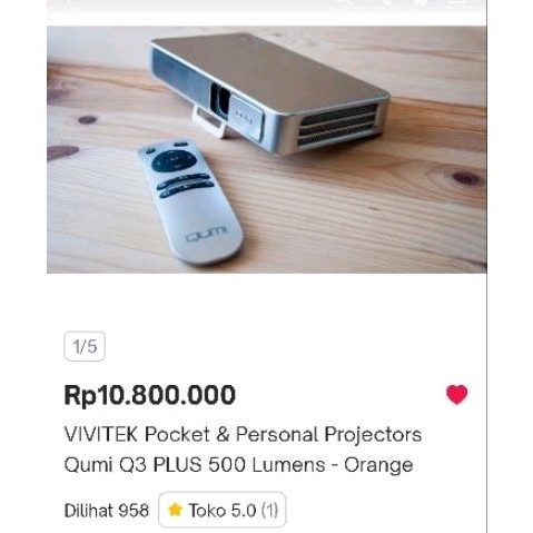 Mini Pocket Travel HD Projector Qumi Q3 Plus by Vivitek