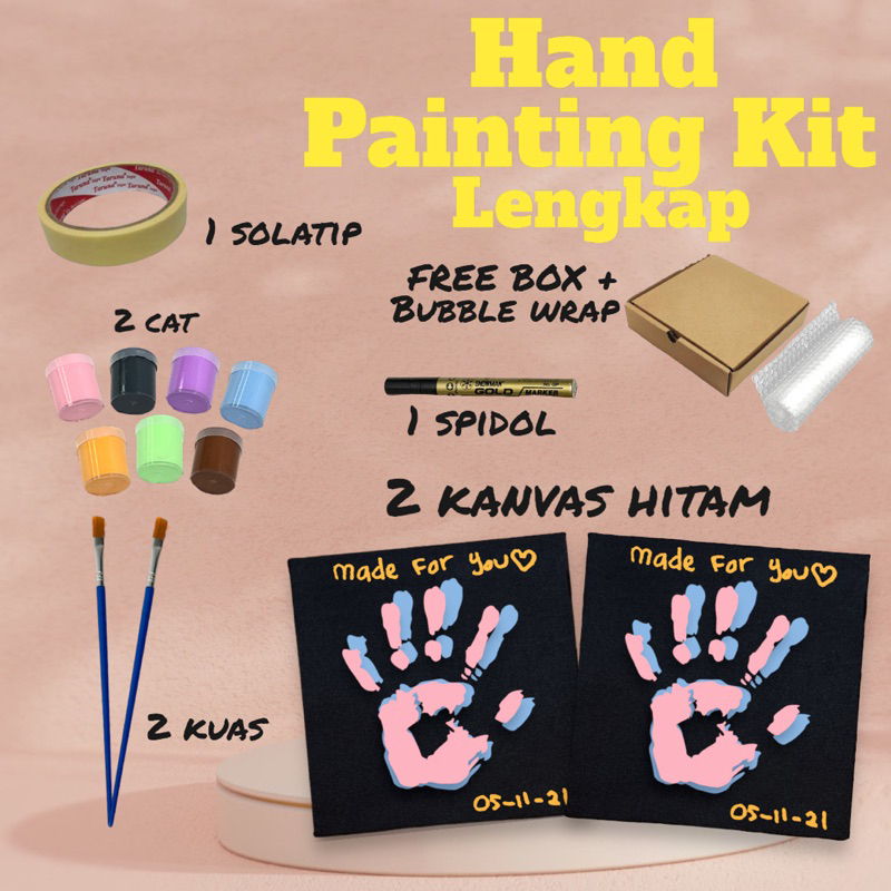 

Hand Painting Kit Canvas By Madefyou Kanvas Cap Tangan Pasangan Couple Canvas 20x20 cm Kanvas Lukis Tangan Couple Melukis Tangan Couple Kanvas