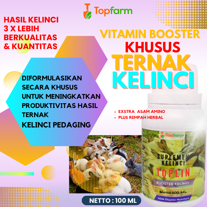 Vitamin Kelinci Cepat Gemuk / Vitamin Kelinci Biar Sehat / Vitamin Penggemuk Kelinci / Obat Jamur Un