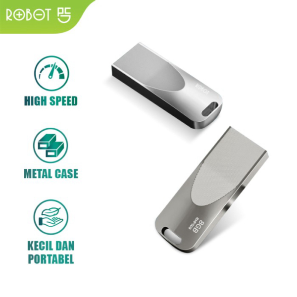 Jual ROBOT USB Flashdisk RMF508 8 GB / RMF516 16 GB All Metal High Speed - RMF508 8GB Berkualitas