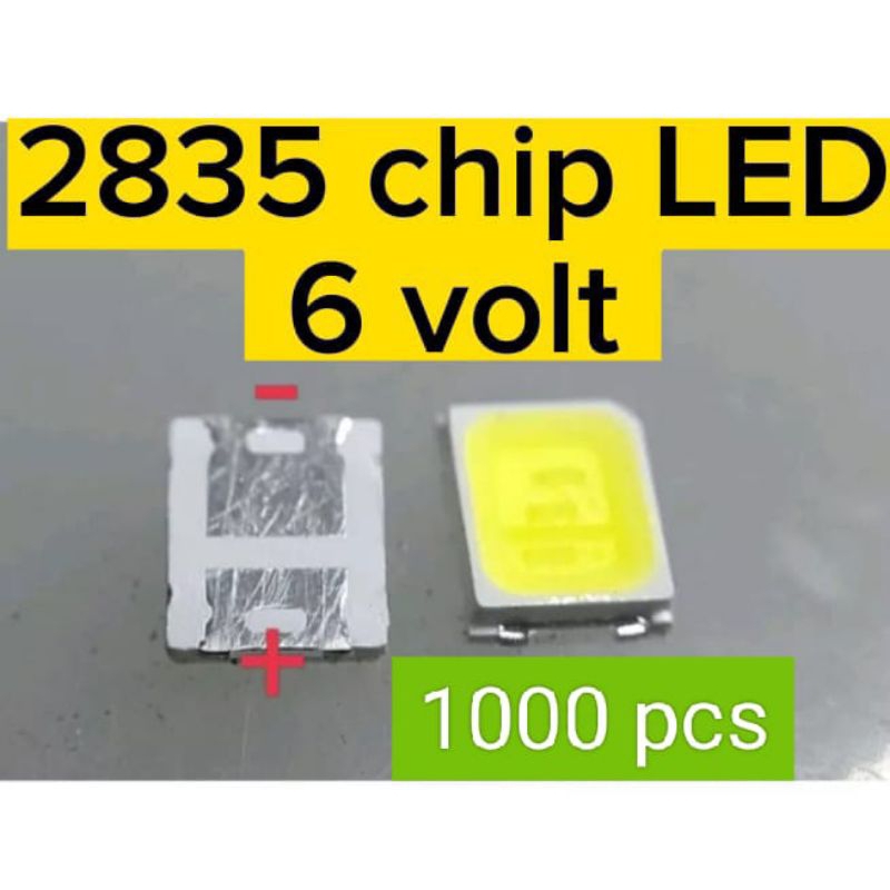 1000 pcs 2835 chip led 6 volt chip led 6 v 1 watt putih.
