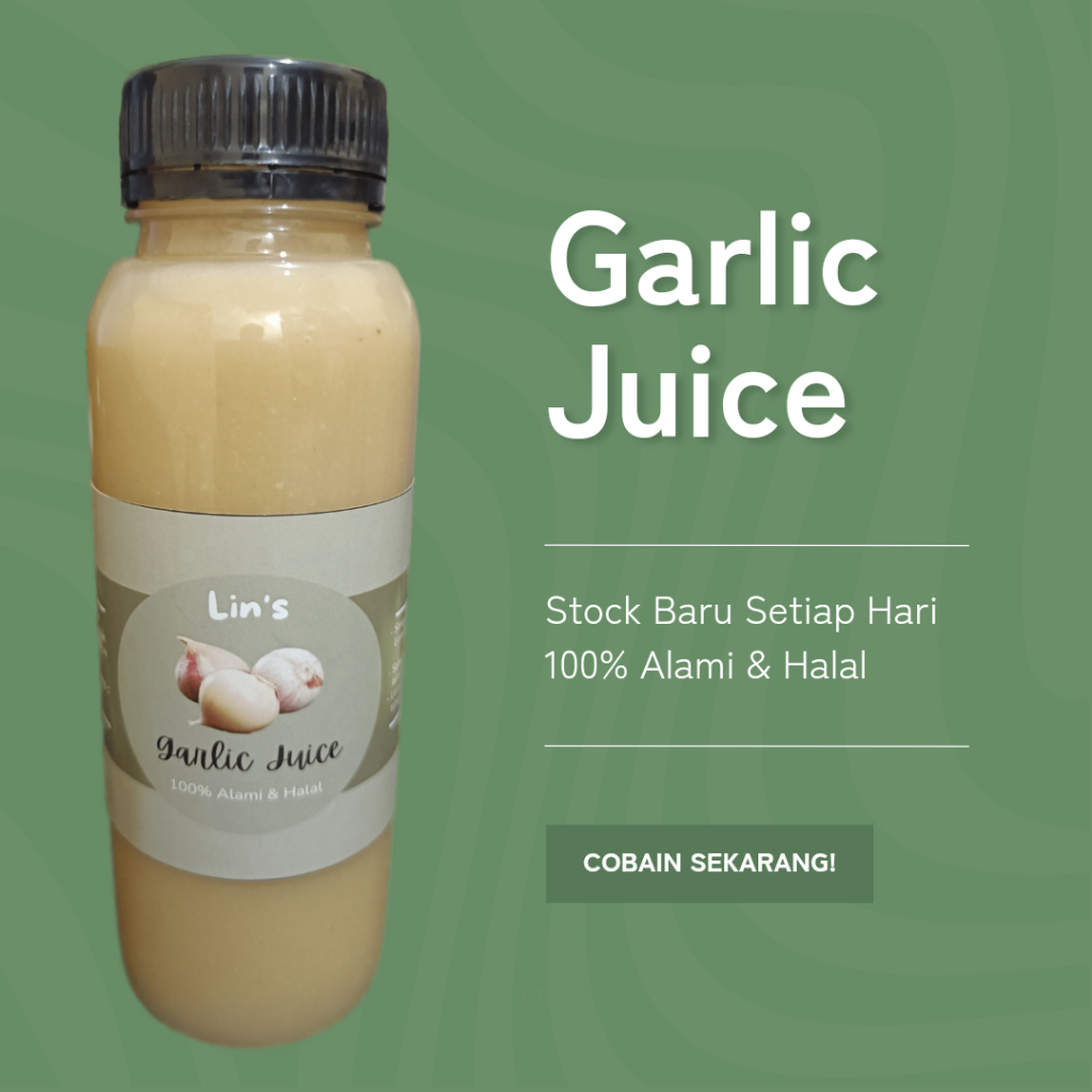 

250ml Jus Bawang Putih Tunggal Jahe Merah Lemon Madu Hutan Cuka Apel Bahan Alami