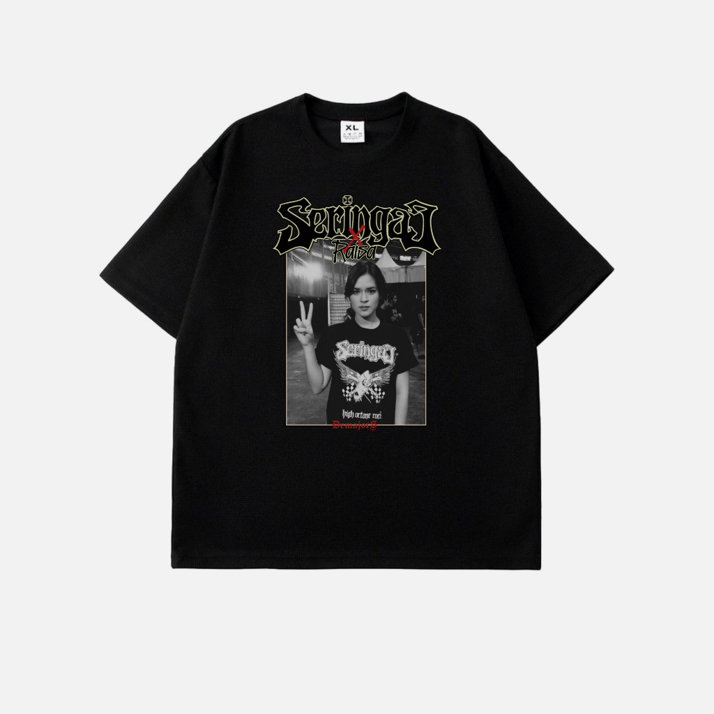 T-shirt Kaos Band Seringai X Raisa/Kaos Music Band Seringai X Raisa/Baju Band Metal/Kaos Seringai X 