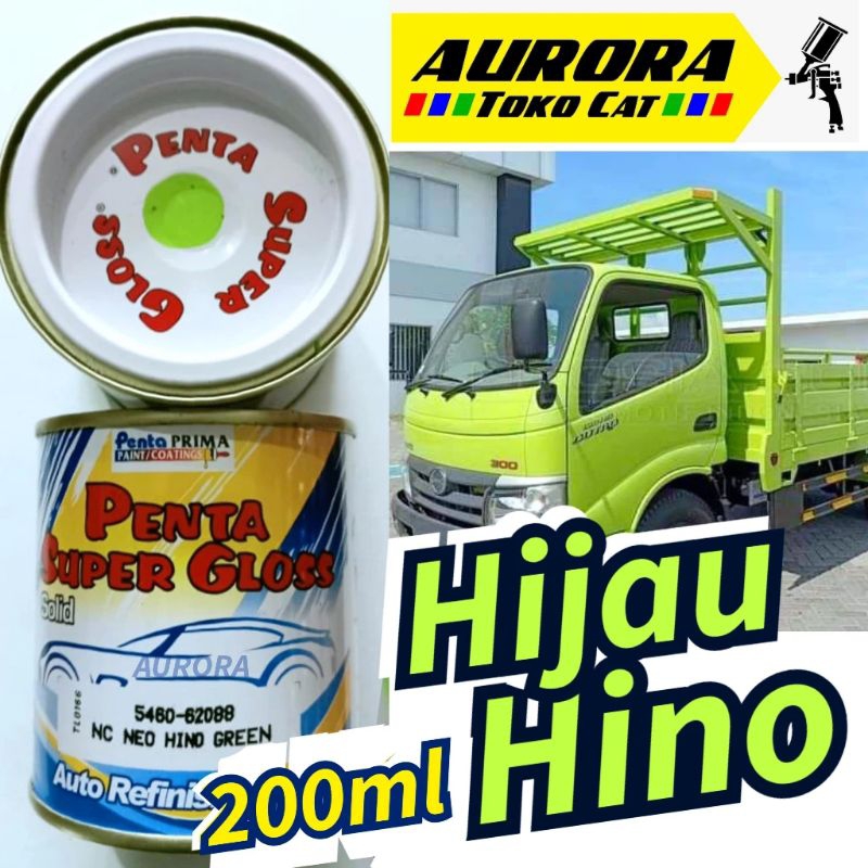 Cat Penta Super Gloss NC Neo Hino Green Hijau Hino Solid 200ml 200cc seperempat   | sepeda motor mob