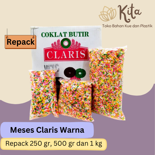 

Meses Claris Cokelat atau Warna Rainbow Repack 500 gr
