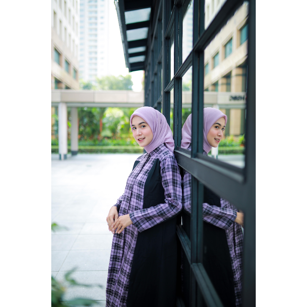 Gamis Motif| Gamis Wanita| Gamis Semiwoll| Kotak Dress by Umma Muslim Fashion