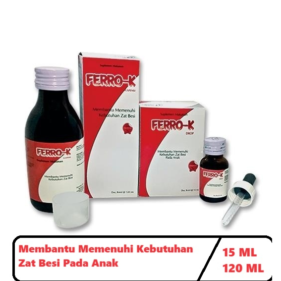 Ferro K / Ferro-K Sirup 120ml / Ferro-K Drop 15ml Suplemen Zat Besi