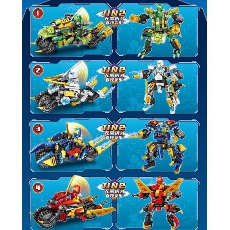 Mainan Balok Ninjago Plus Motor Figure Set Armor Keren Kay Zane Mode Lw1036 Koleksi Karakter