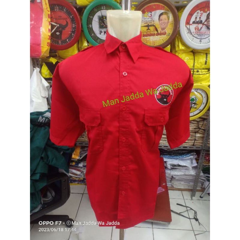 KEMEJA PARTAI PDIP BAJU PARTAI PDIP SERAGAM PARTAI PDIP BORDIRAN  EXCLUSIVE.