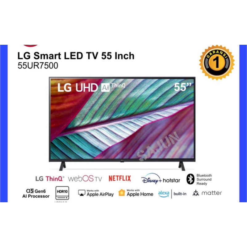 LG TV LED SMART TV 55INCH 4K NEW UR7500 AI THINQ UHD TV