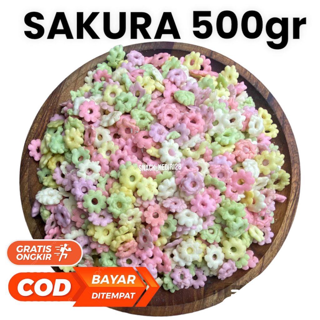 

Snack Sakura Warna Gurih Asin Renyah Kemasan 250gr 500gr