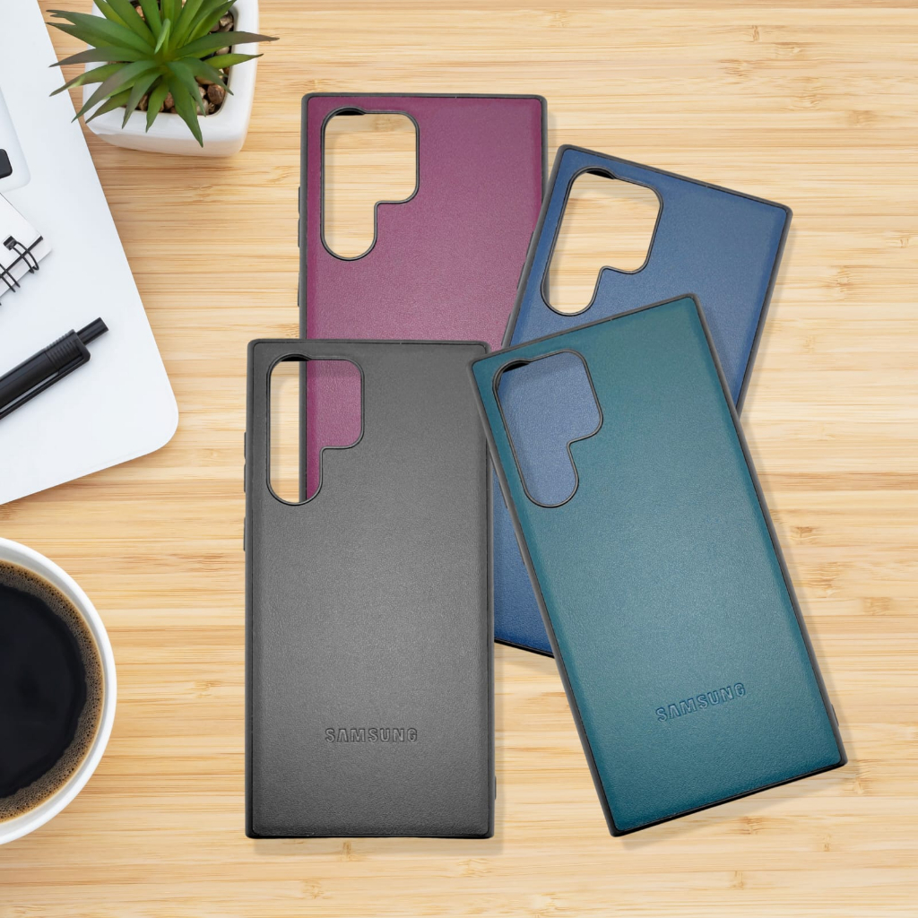 Hardcase Motif Kulit Case Leather Samsung S22 Ultra