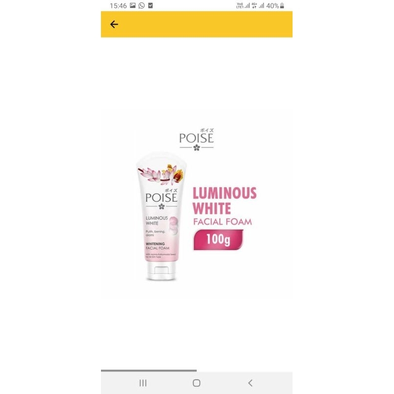Poise facial foam 100ml