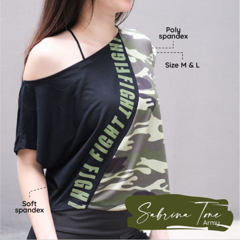 BAJU SABRINA INDONESIA TONE MERAH PUTIH BAJU SENAM WANITA BAJU DANCE GYM FITNESS ZUMBA