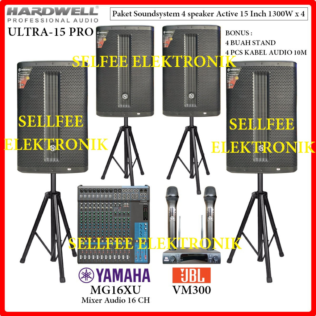 Paket Soundsystem Speaker 15 Inch Hardwell Ultra 15 Pro