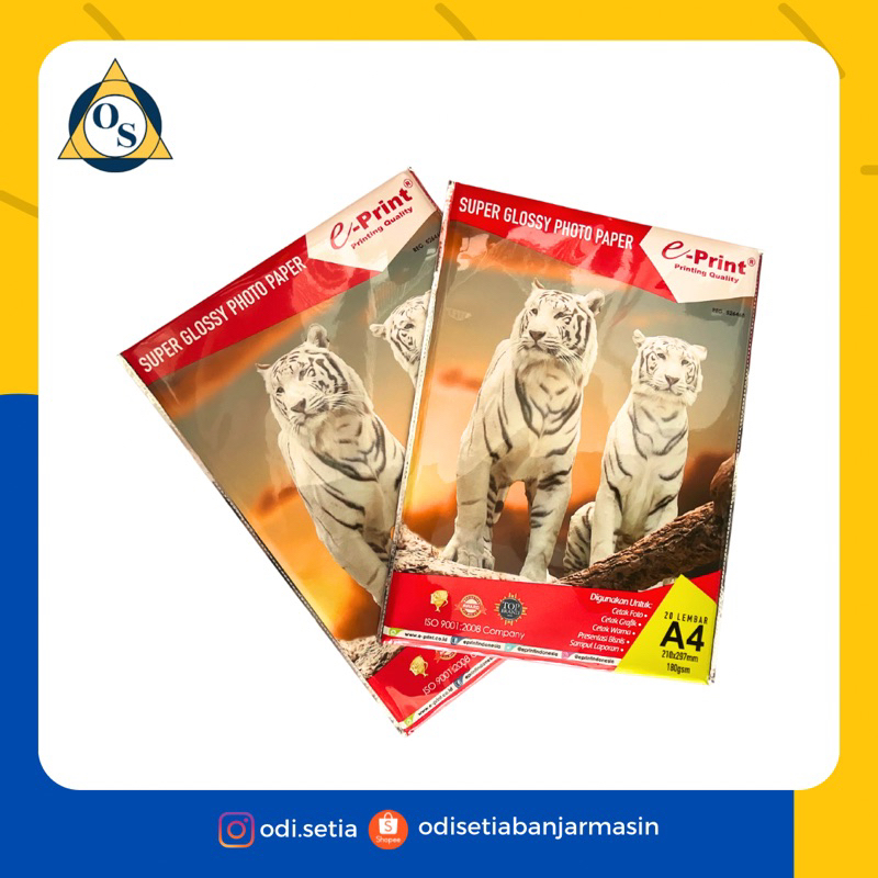 

E-PRINT SUPER GLOSSY PHOTO PAPER A4 180gsm