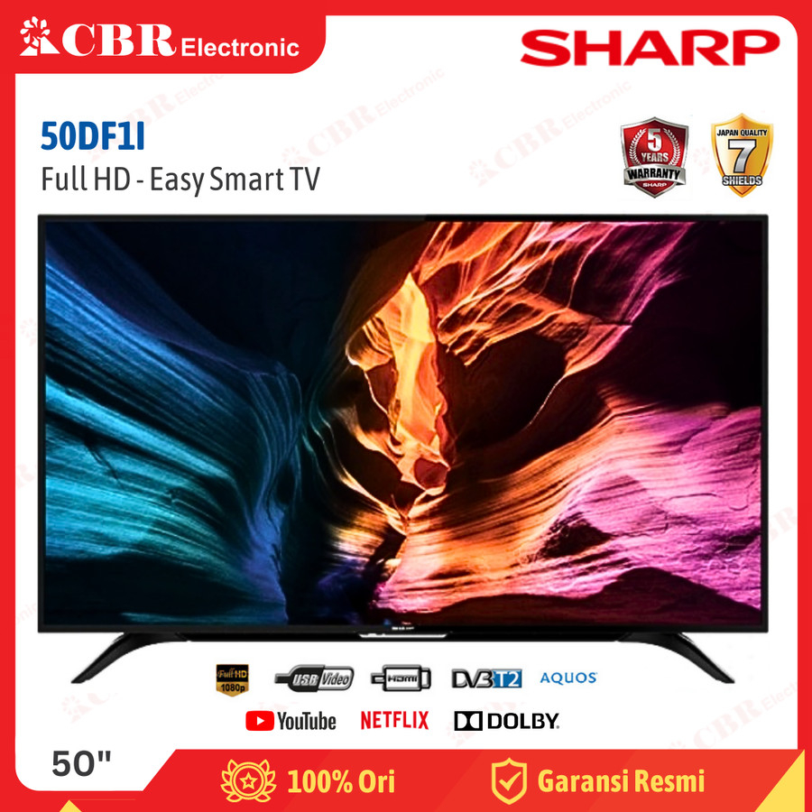 TV SHARP 50 Inch LED 50DF1I (Full HD - Easy Smart TV)