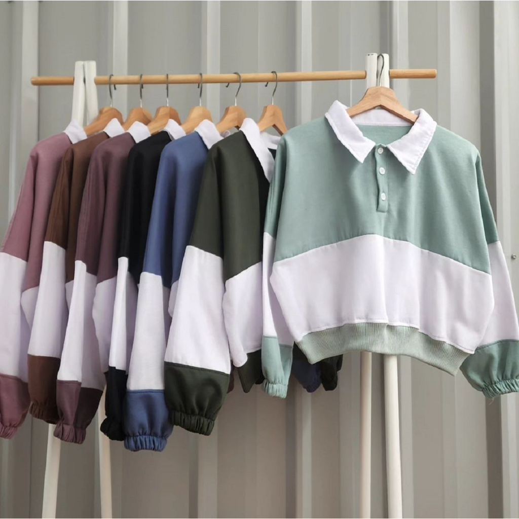 [RBT-1] Polo Rib Polo Sweater Blaster Fuji Viral Wanita Remaja Dewasa Anak ABG S M L XL XXL Baju Ata