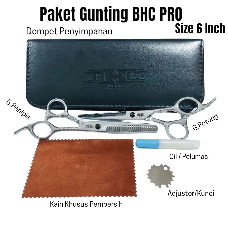 

BHC Set Gunting rambut satu pasang paket alat potong rambut set gunting sasak penipis