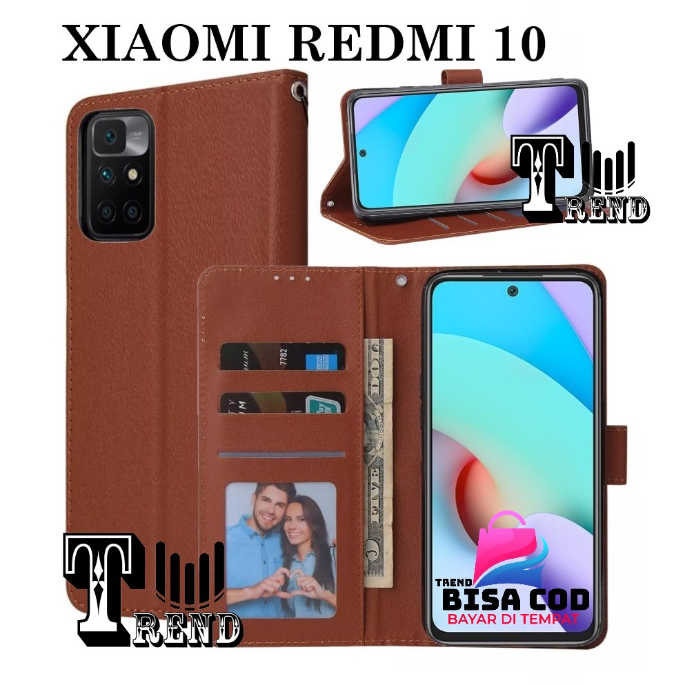FLIP COVER XIAOMI REDMI 10 LEATHER CASE FLIP XIAOMI REDMI 10 FLIP WALLET CASE KULIT CASING DOMPET-FL