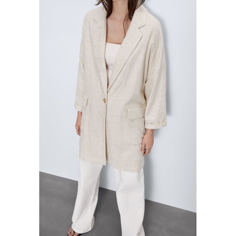 Preloved Zara Coat Linen Blend Xs