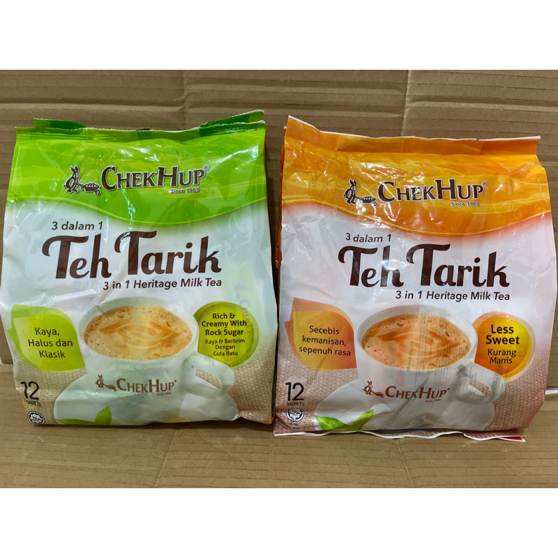 

chekhup teh tarik 3in1 heritage milk tea original / less sweet chek hup 12sachets