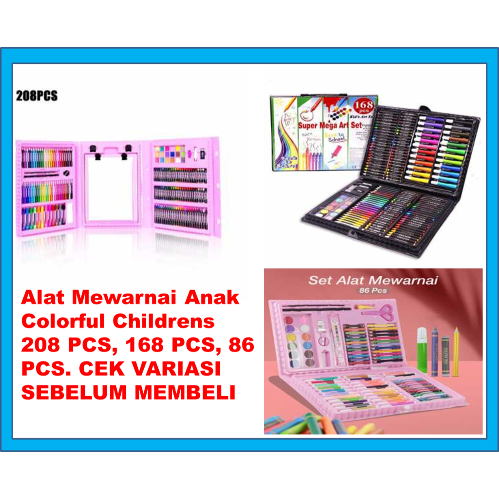 

SATU Set Alat Mewarnai Anak Colorful Childrens 86 PCS Set Crayon 208 150 PC Krayon Mewarna Alat Menggambar dan Mewarnai Anak - ZF86