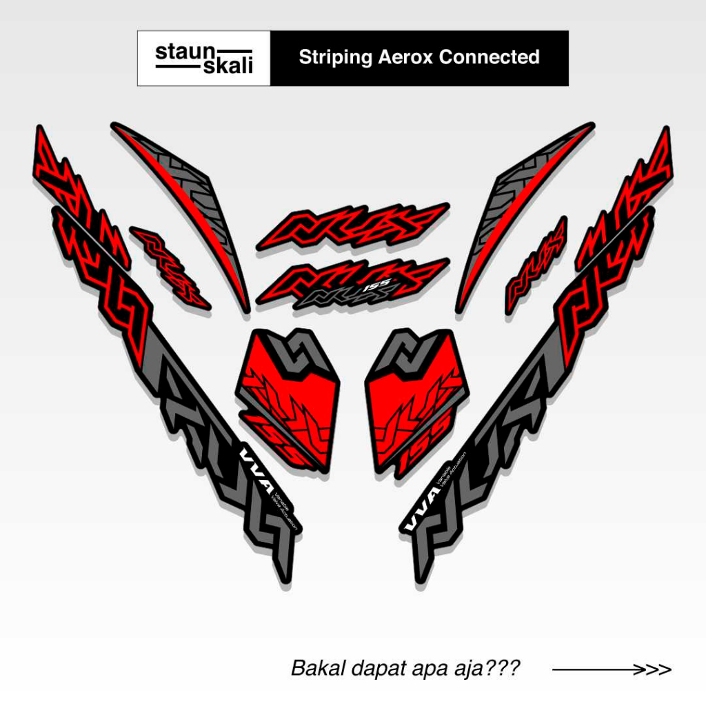 Striping Aerox New Connected 155 Variasi (18) NVX Api Medusa Hotwheel Cyber City Jepang Thailand Vie