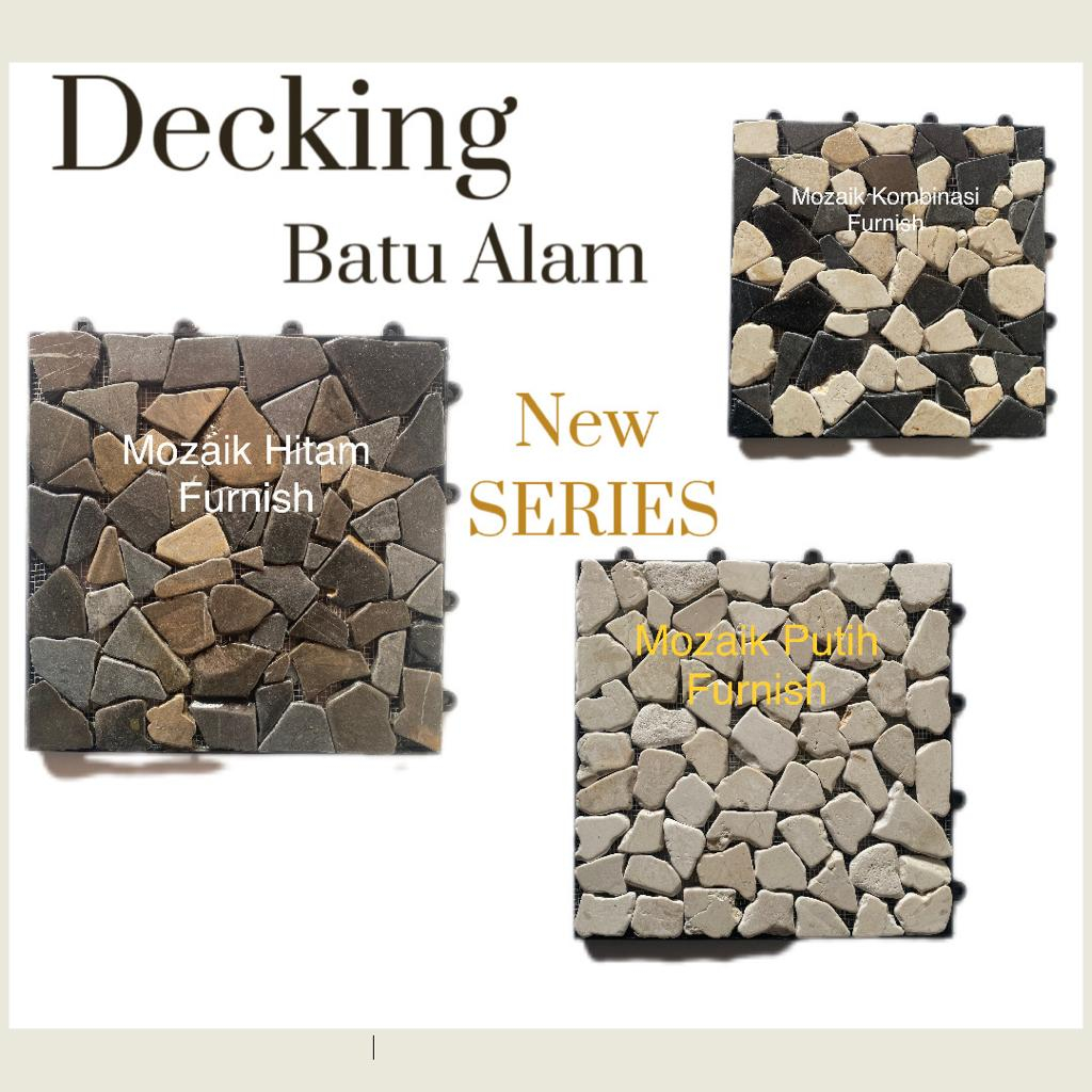Decking Batu Alam Mozaik/Lantai Batu Alam Mozaik/Lantai Batu Abstrak Mozaik/30x30/Varian Furnish dan