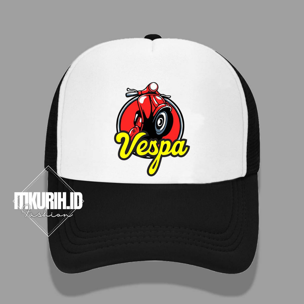 Topi Jaring Topi Jala Trucker Distro Sablon VESPA Kualitas Premium Topi Snapback